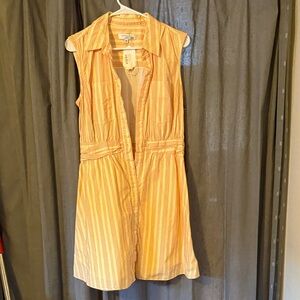 Derek Lam Orange Striped Sleeveless Dress